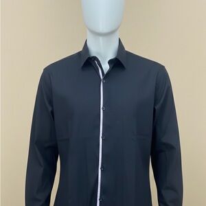 Men’s Black Dolce Guava Dress Shirt with Contrast Trim (Pink)